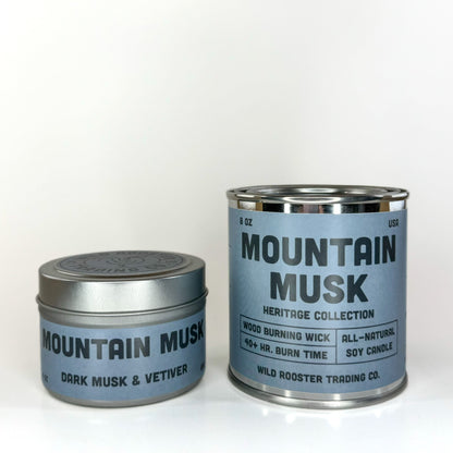 Mountain Musk | Dark Musk & Vetiver | Scented Soy Wax Candle